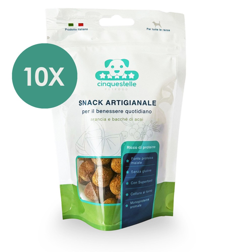 10 Snack artigianali con arancia e bacche di acai